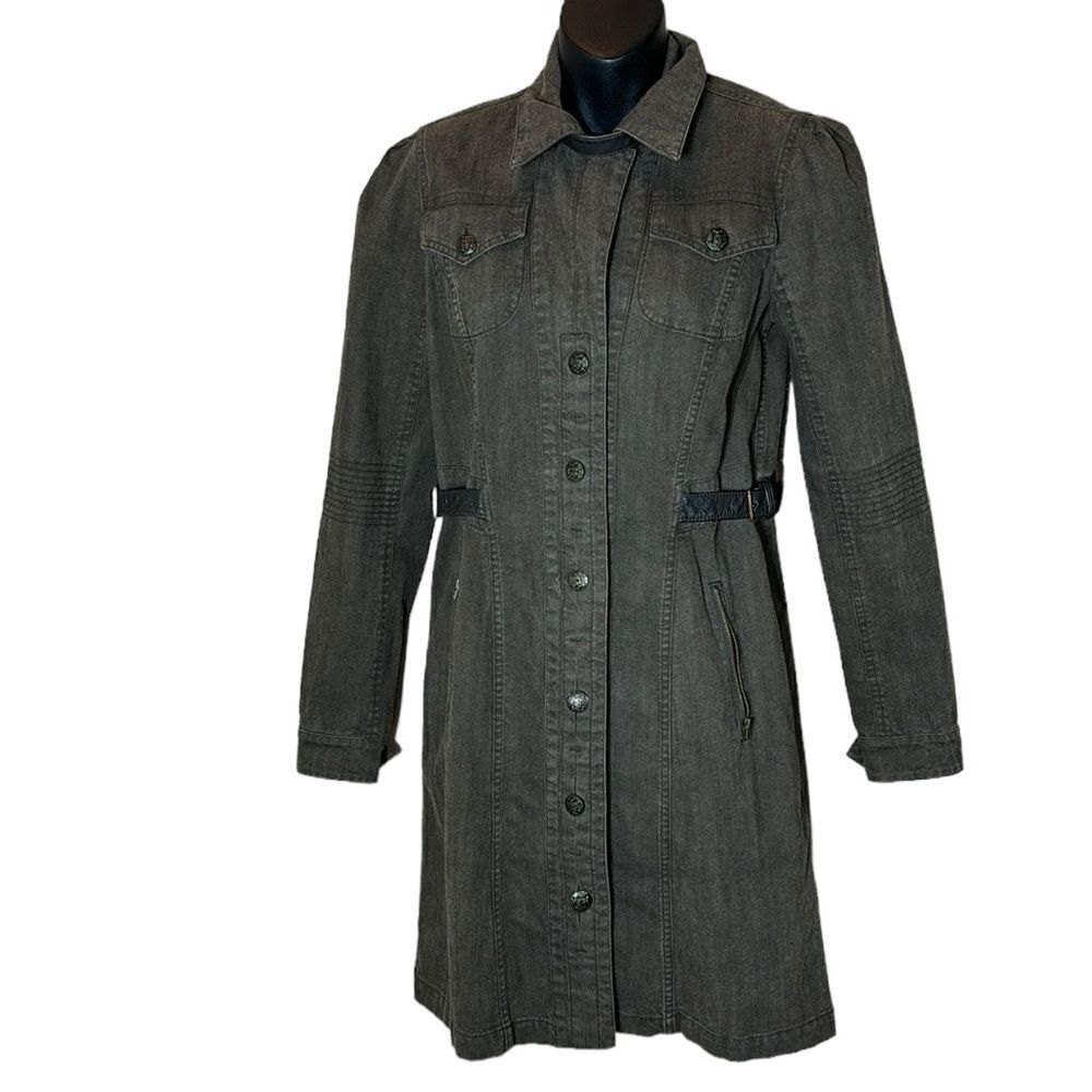 Peruvian connection Long line trench cargo military jacket brown size 2